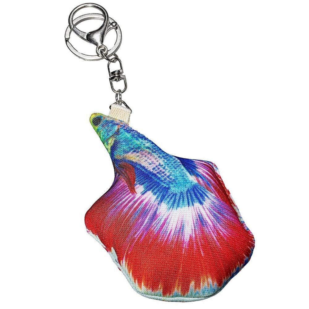 4925 The Siamese fighting fish Keychain, Thai Art Keyring, Made in